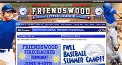 Desktop Screenshot of friendswoodlittleleague.com