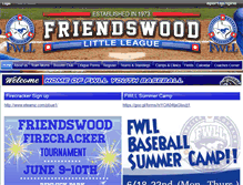 Tablet Screenshot of friendswoodlittleleague.com
